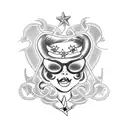 pin up girl in cauldron tattoo design idea