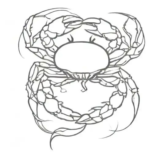 crab holding scissors  tattoo design idea