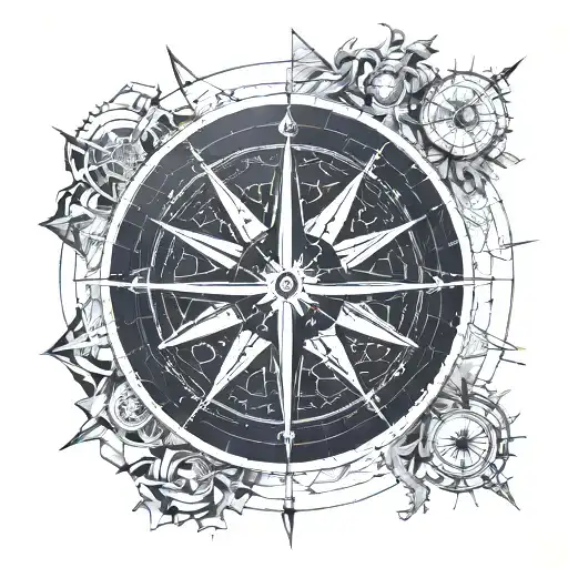 Nautical Compass as a sun tattoo design idea