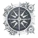 Nautical Compass as a sun tattoo design idea