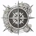 Nautical Compass as a sun tattoo design idea