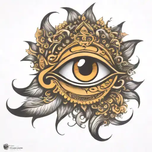 nandhi trident 3rd eye tattoo design idea