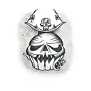 jack o lantern with skulls and witches tattoo design idea