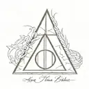 Deathly Hallows and the Three Brothers Harry Potter Lettering Always tattoo design idea