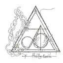 Deathly Hallows and the Three Brothers Harry Potter Lettering Always tattoo design idea