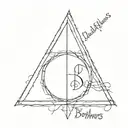 Deathly Hallows and the Three Brothers Harry Potter Lettering Always tattoo design idea