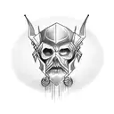 draw me a tatto idea man assassin wearing georgian traditional suit chokha detailed tattoo design idea