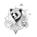 bear and butterfly tattoo design idea