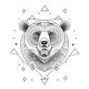 bear and butterfly tattoo design idea