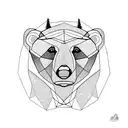 bear and butterfly tattoo design idea