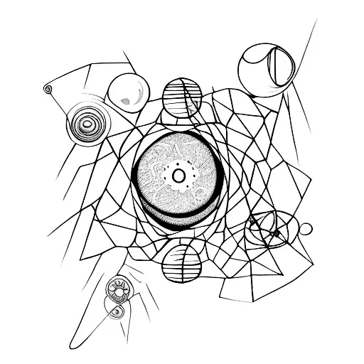 Interstellar travel through a wormhole tattoo design idea