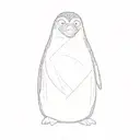 Rico the penguin from the Madagascar cartoon with two knives in the new school style tattoo design idea