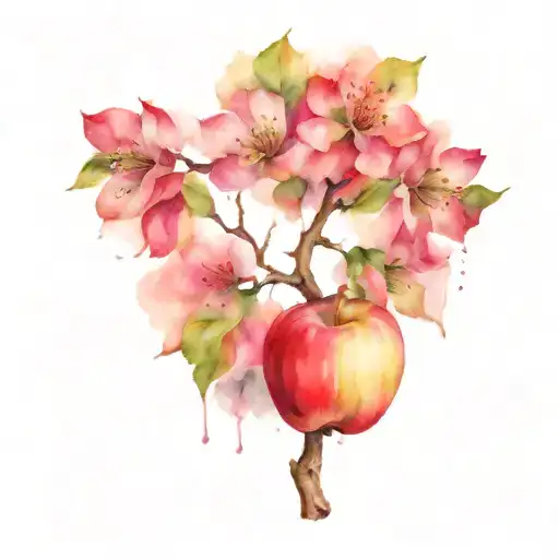 blossoming apple tree tattoo design idea