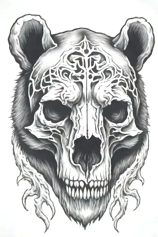 Bear skull tattoo design idea