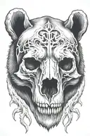 Bear skull tattoo design idea