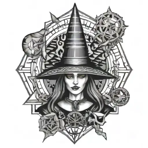 Salem, witch, halloween  tattoo design idea