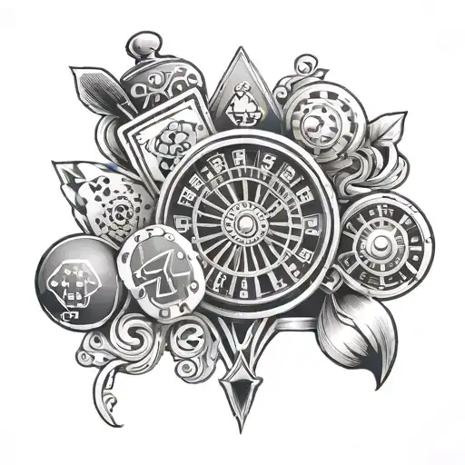 Casino arm theame tattoo design idea