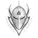 Jhin mask league of legends tattoo design idea