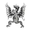 welsh dragon badass cool tattoo design idea