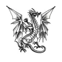 welsh dragon badass cool tattoo design idea