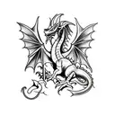 welsh dragon badass cool tattoo design idea