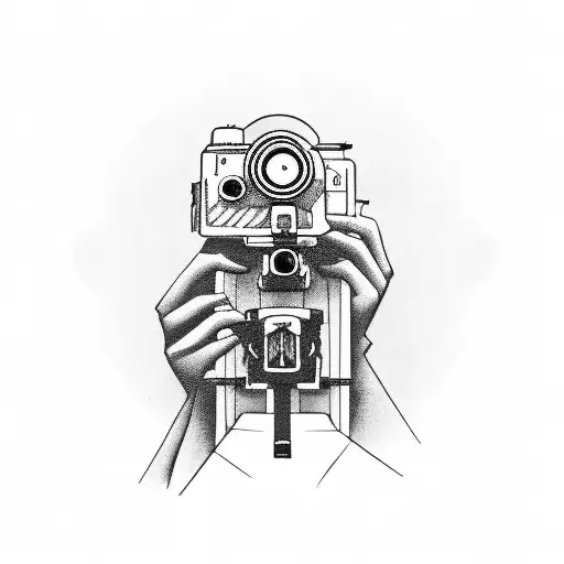 sniper with photo camera tattoo design idea