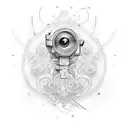 photo camera tattoo design idea