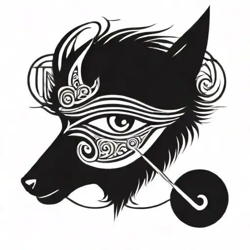 Eye of Ra with Ankh in the middle eye of Horus on the right. Anubis on one side of the Ankh Osiris on the other tattoo design idea