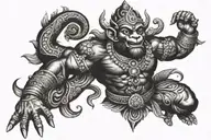 hanuman gada tattoo design idea