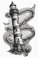 Lighthouse Guiding tattoo design idea
