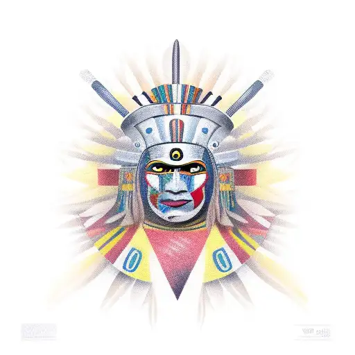 inca warrior with sun tattoo design idea