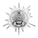 inca warrior with sun tattoo design idea