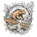 swamp and wildlife   tattoo design idea
