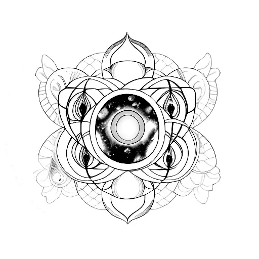 Moon chakras femme fatale tattoo design idea