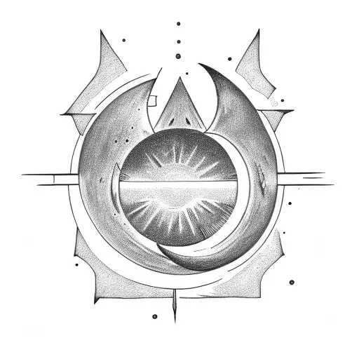 moon inside sun for shoulder tattoo tattoo design idea