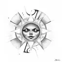 moon inside sun for shoulder tattoo tattoo design idea
