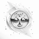 moon inside sun for shoulder tattoo tattoo design idea