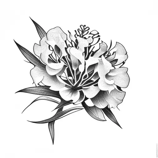 oleander and water hemlock flower  tattoo design idea