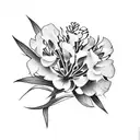 oleander and water hemlock flower  tattoo design idea
