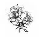 oleander and water hemlock flower  tattoo design idea