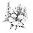 oleander and water hemlock flower  tattoo design idea