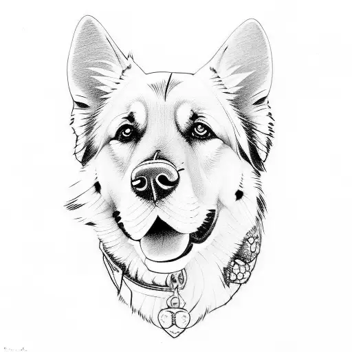 Golden retriever with German shepherd  tattoo design idea