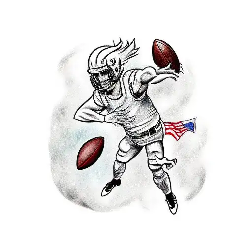 defender tackling in football tattoo design idea