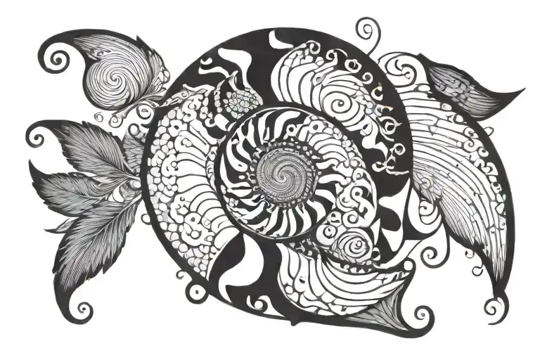 spiral Fibonacci tattoo design idea