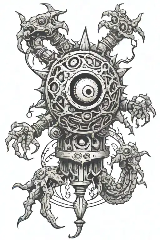 dungeons amd dragons beholder tattoo design idea