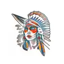 gif Native American cowgirl and oranges  tattoo design idea