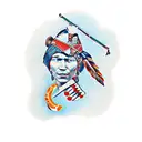gif Native American cowgirl and oranges  tattoo design idea