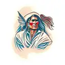 gif Native American cowgirl and oranges  tattoo design idea