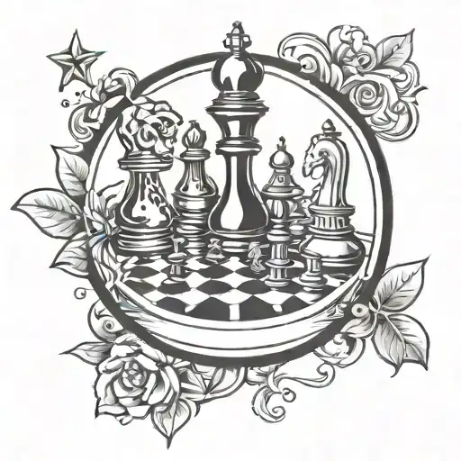 chess board tattoo design idea