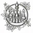 chess board tattoo design idea